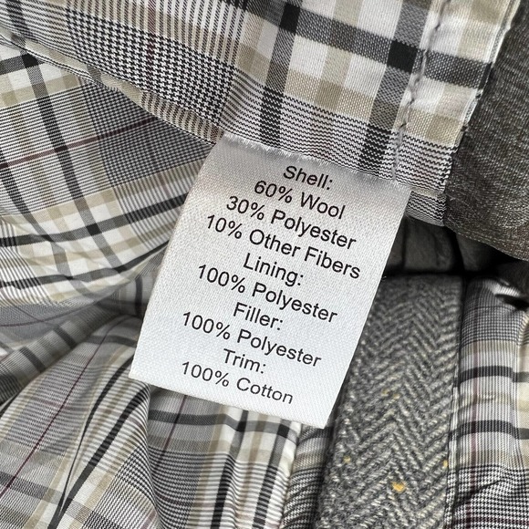 Jos A Bank Quilted Vest Herringbone Wool Blend Collar Buckle Men 1X Big & Tall - Picture 7 of 10